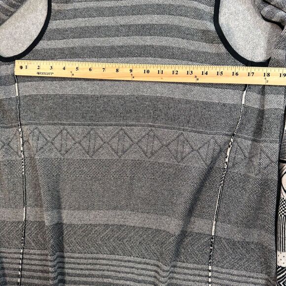 Ruby Moon Open Cardigan Vest Women's Medium Boho Duster Stripes Black White - Picture 5 of 6